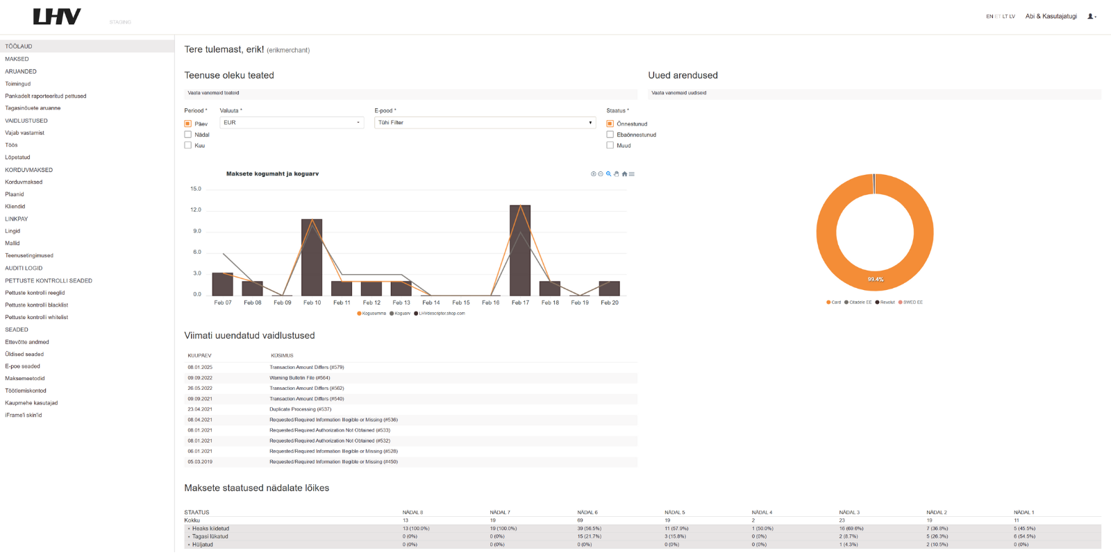 Everypay merchant portal
