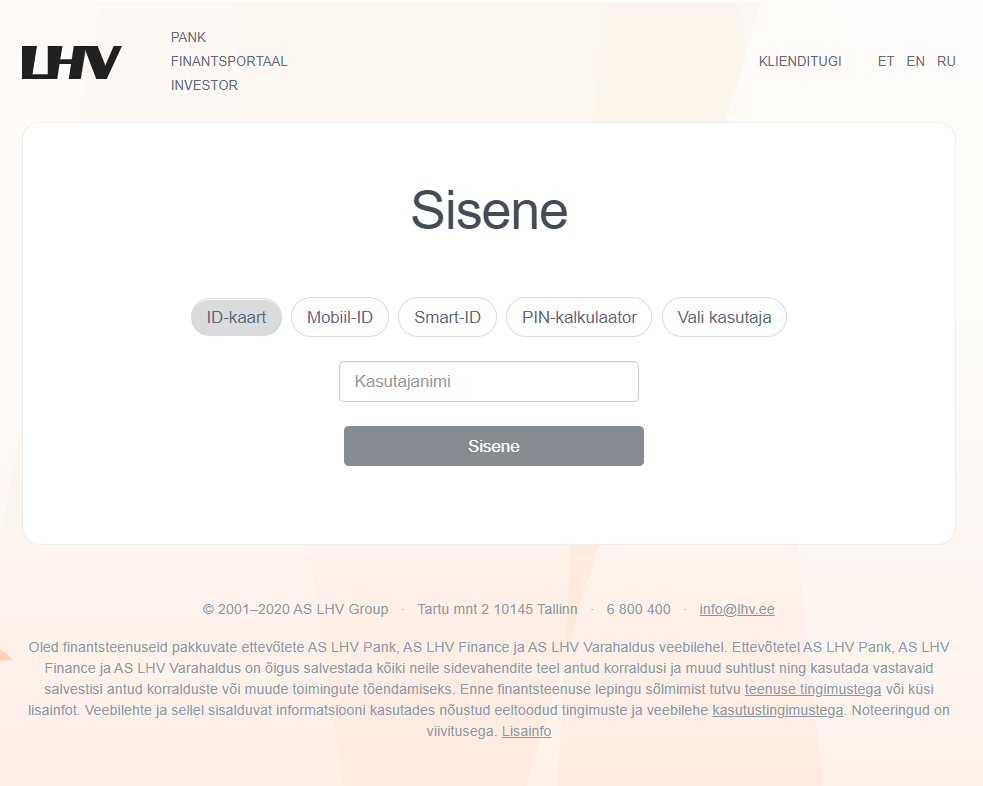 Internetipank Kkk Lhv