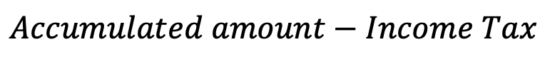 Formula: The lump sum available with the payout